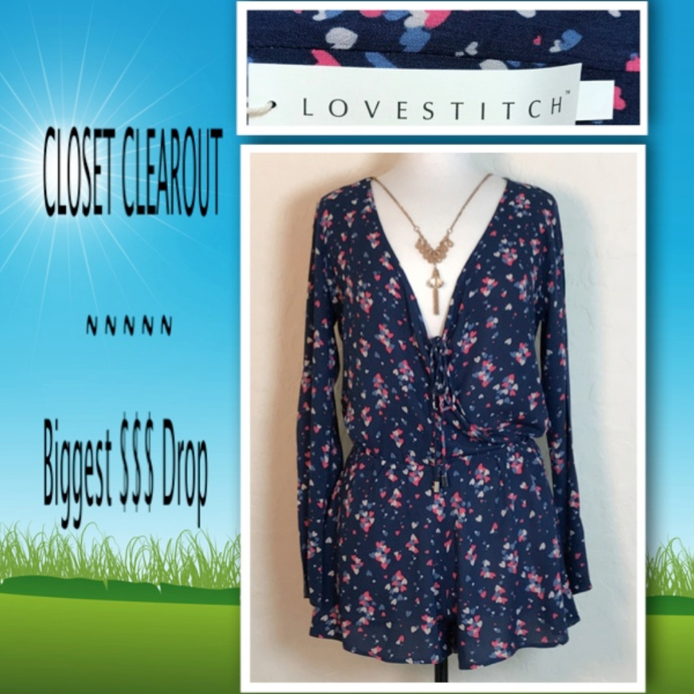BNWT LoveStitch Front Tie Romper